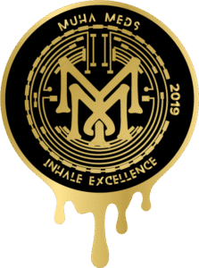 Muha Meds disposable vape pen with premium cannabis oil packaging